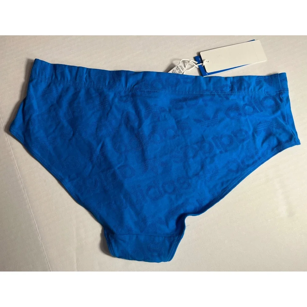 Adidas Woman's Terrot Hipster Panties Flex Cotton Blue Logo‎ Size 2XL XXL